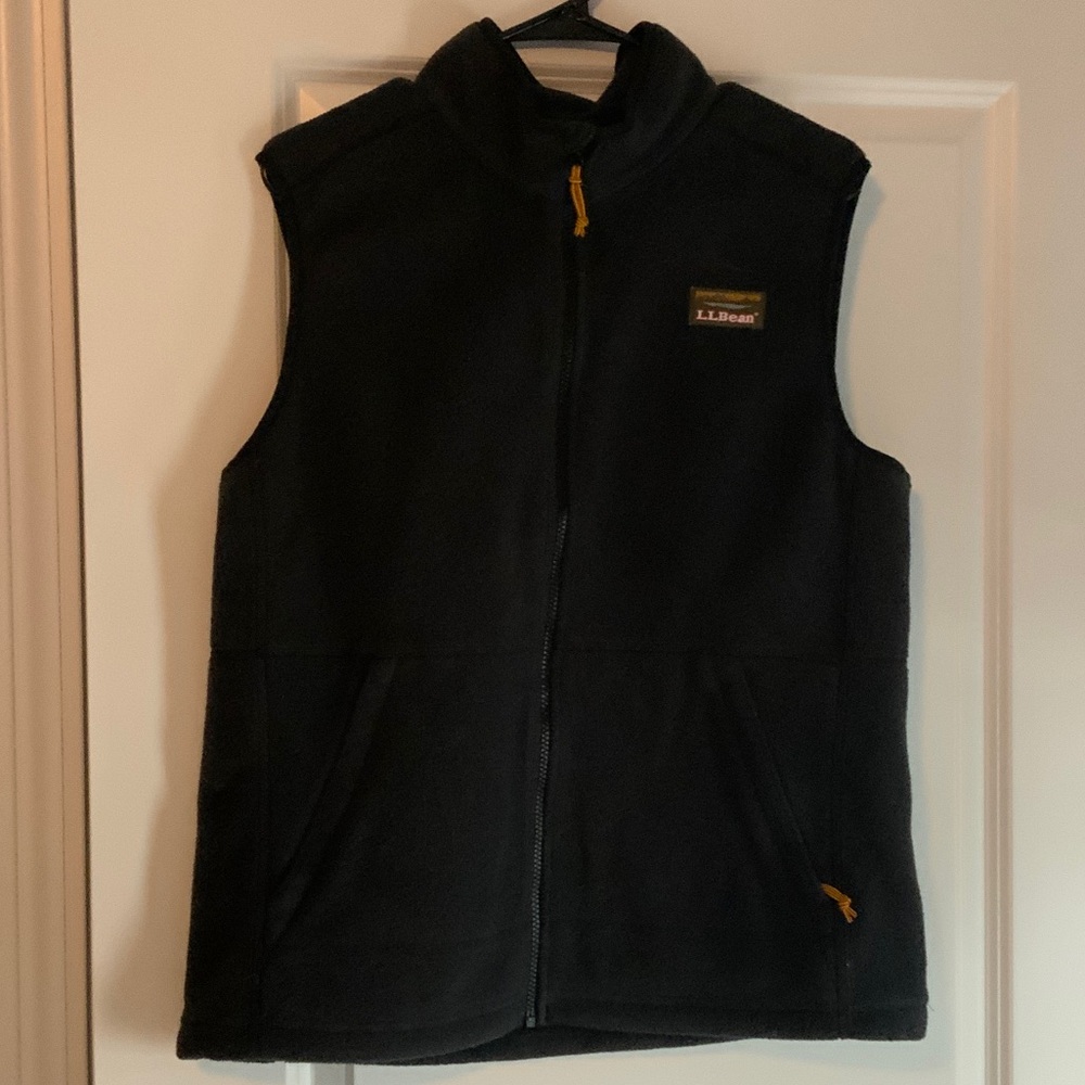 L.L.Bean Mountain Classic Fleece Vest Size M Black Excellent Condition
